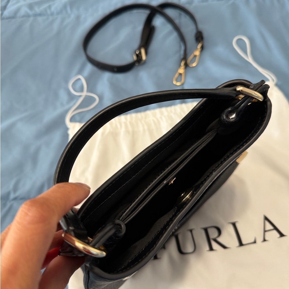 Furla Black Crossbody Bag with silver hardware - Picture 4 of 7